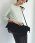 Glossy Wide Flap Shoulder Bag